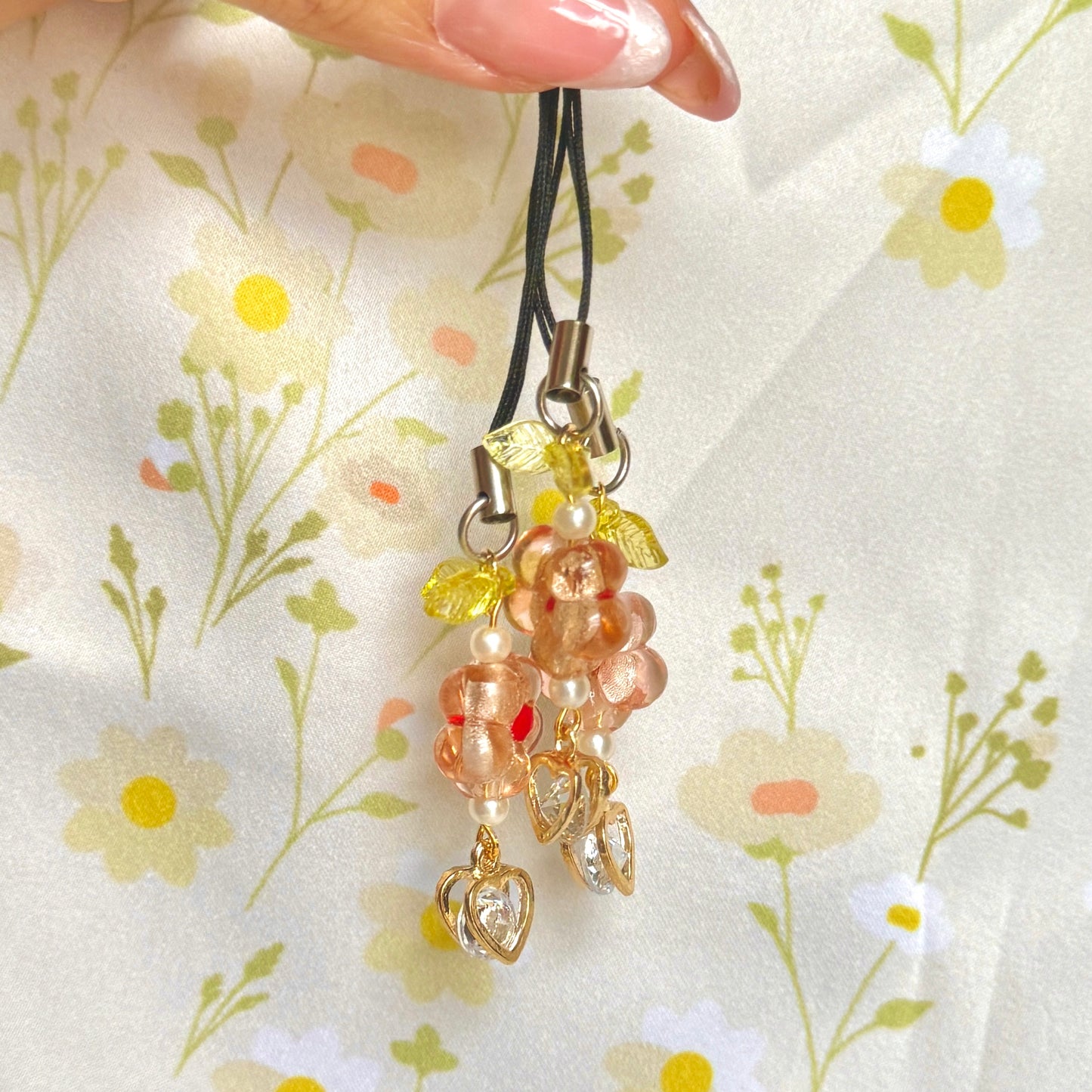 Flower Pearl Phone Charm